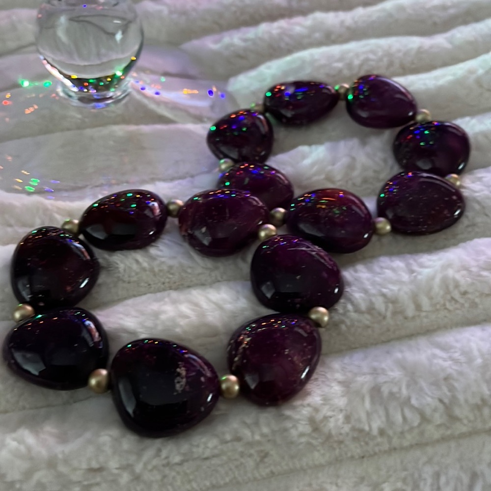 2 beautiful purple beaded bracelets